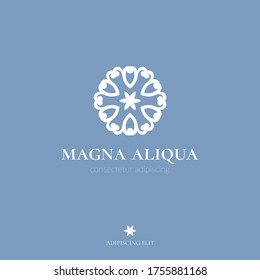 Logo decorativo del Spa. Vector elegante y clásico. Se puede usar para la joyería, la belleza y la industria de la moda. Ideal para emblema, monograma, invitación, volante, menú, folleto, fondo o cualquier idea deseada.