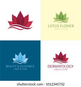 Spa, Dermatology, Yoga & Beauty Logo And Icon