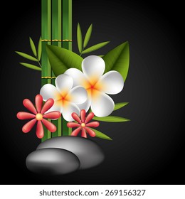 Spa design over black background, vector illustration.