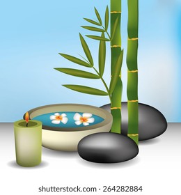 Spa design over blue background, vector illustration.