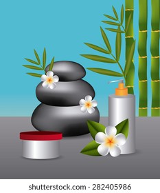 SPA design over blue background, vector illustration.