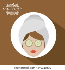 Spa design over  brown background, vector illustration.