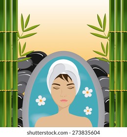 SPA design over colorful background, vector illustration.