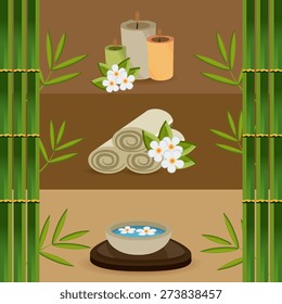 SPA design over colorful background, vector illustration.