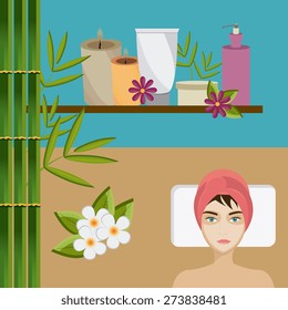 SPA design over colorful background, vector illustration.
