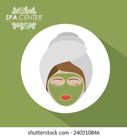 Spa design over green background, vector illustration.