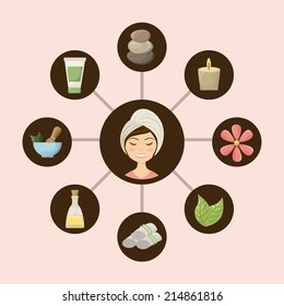 spa design over pink background vector illustration