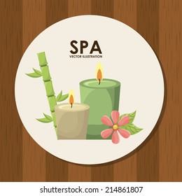 spa design over wooden background vector illustration