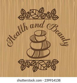 Spa design over wooden background, vector illustration.