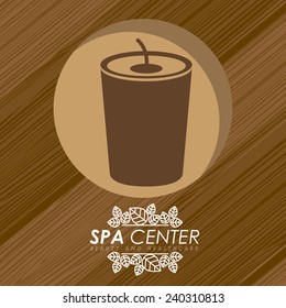 Spa design over wooden background, vector illustration.