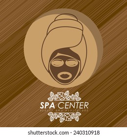 Spa design over wooden background, vector illustration.