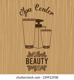 Spa design over wooden background,vector illustration.