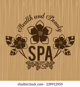 Spa design over wooden background,vector illustration.