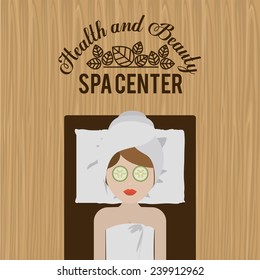Spa design over wooden background,vector illustration.