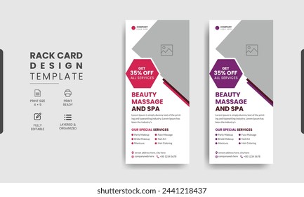 Spa dl rack card template design