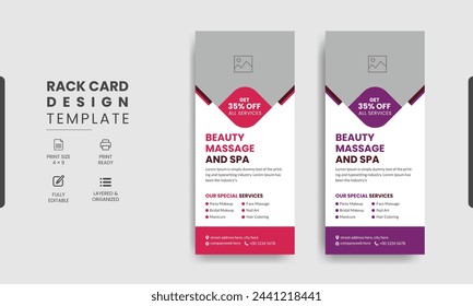 Spa dl rack card template design