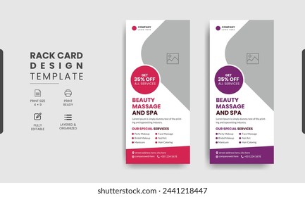 Spa dl rack card template design
