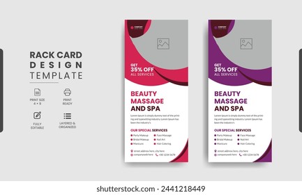 Spa dl rack card template design