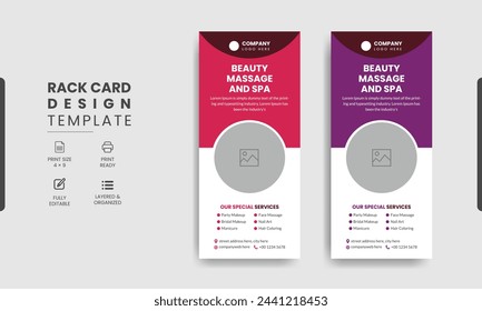 Spa dl rack card template design
