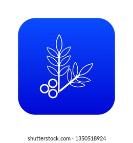 Spa eco leafs icon blue vector isolated on white background