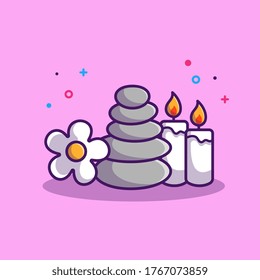 Spa Elements Essential Cartoon Vector Icon Illustration. Spa Icon Concept Isolated Premium Vector. Flat Cartoon Style