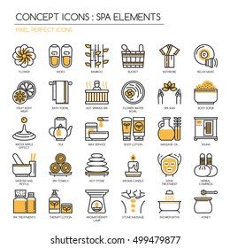 Spa elements , Thin Line and Pixel Perfect Icons