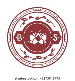spa emblem with leafs frame