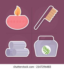 diseño de conjunto de iconos del equipo de spa