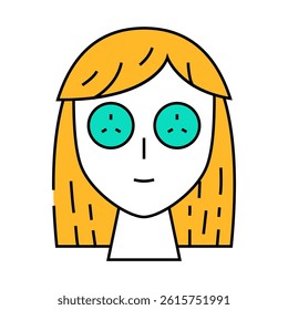 spa eye cucumbers line icon vector. spa eye cucumbers sign. isolated symbol illustration