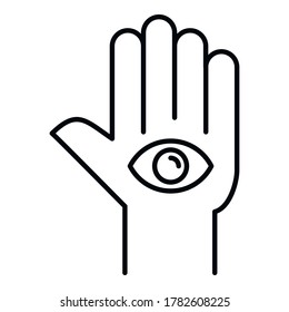 Spa eye hand icon. Outline spa eye hand vector icon for web design isolated on white background
