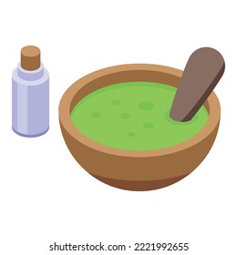 Spa face mask icon isometric vector. Schene hair. Woman salon