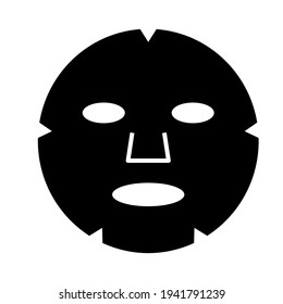 Spa face mask silhouette icon. Clipart image isolated on white background.