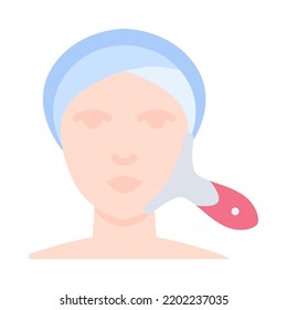 Spa hat flache Gesichter. Massage-Behandlung. Schönheit Kosmetische und Spa Gesichtsbehandlung. Für Präsentationen, Grafikdesign, mobile Anwendungen oder UI. Vektorgrafik.