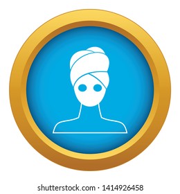 Spa facial clay mask icon blue vector isolated on white background for any design