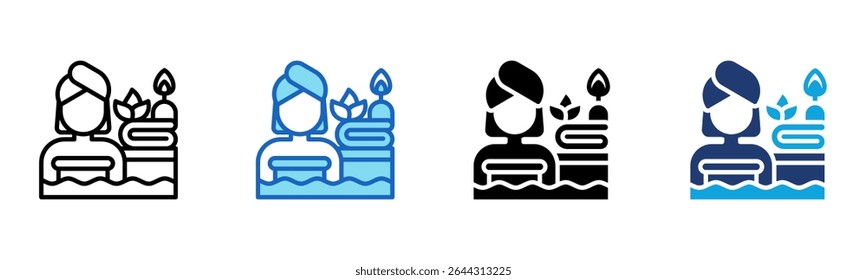 Spa Facilities icon Multi Style Vector Illustration