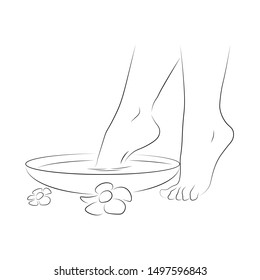 Spa feet, relaxing, line art