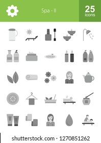 Spa Flat Greyscale icons