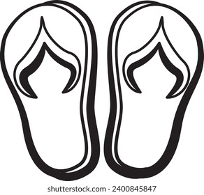 Spa Flip Flop Symbol. Beach Foot Wear. Sommerelement. Flaches Design.