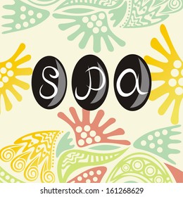 Spa floral pattern background vector illustration