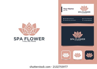 spa flower luxury logo design and business card