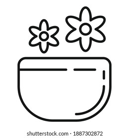 Spa flowers icon. Outline spa flowers vector icon for web design isolated on white background