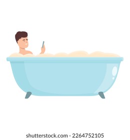 Spa foam bath icon cartoon vector. Water warm. Child rest