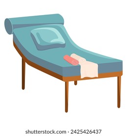 Spa furniture of colorful set. This illustration of spa salon furniture on a white background epitomizes the epitome of sophistication and style. Vector illustration.