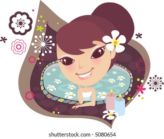spa girl in the pool
