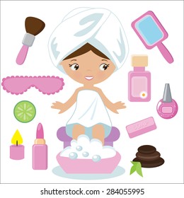 Spa girl vector illustration