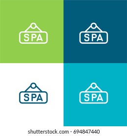 Spa green and blue material color minimal icon or logo design