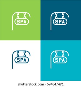 Spa green and blue material color minimal icon or logo design