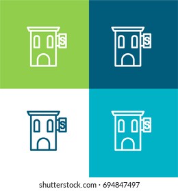 Spa green and blue material color minimal icon or logo design