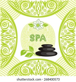 Spa green nature pattern background vector illustration