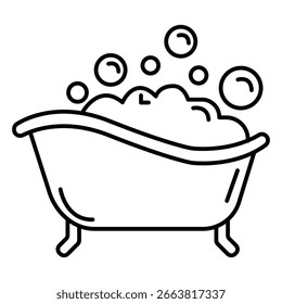 Spa Hair Bubble Bath Vetor Icon Design